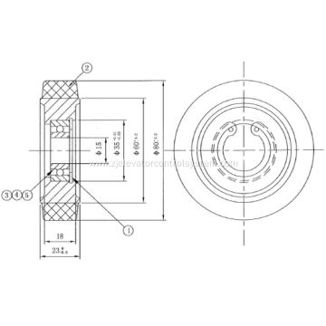 80*23*6202 Step Roller for LG Sigma Escalators